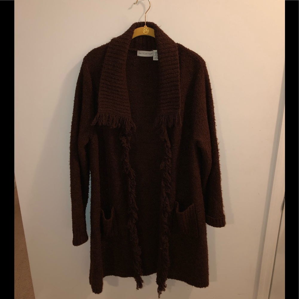 Duster sweater with fringe